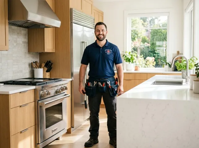 Appliance Repair Hero technician in a Bronx, NY kitchen after an appliance repair